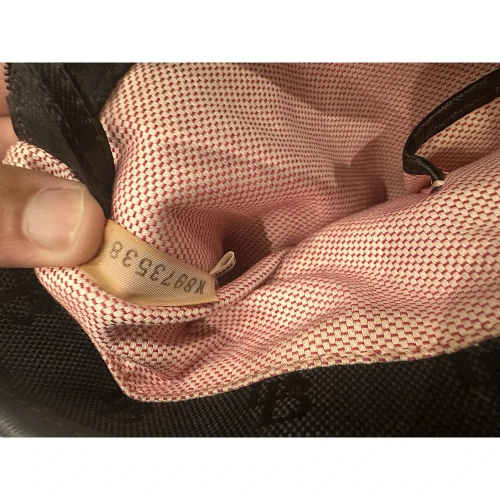 Dooney & Bourke Black SignatureCanvas Satchel Turn Lock Pink Lining Leather Trim